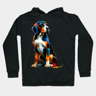 Vibrant Bavarian Mountain Scent Hound in Splash Art Hoodie